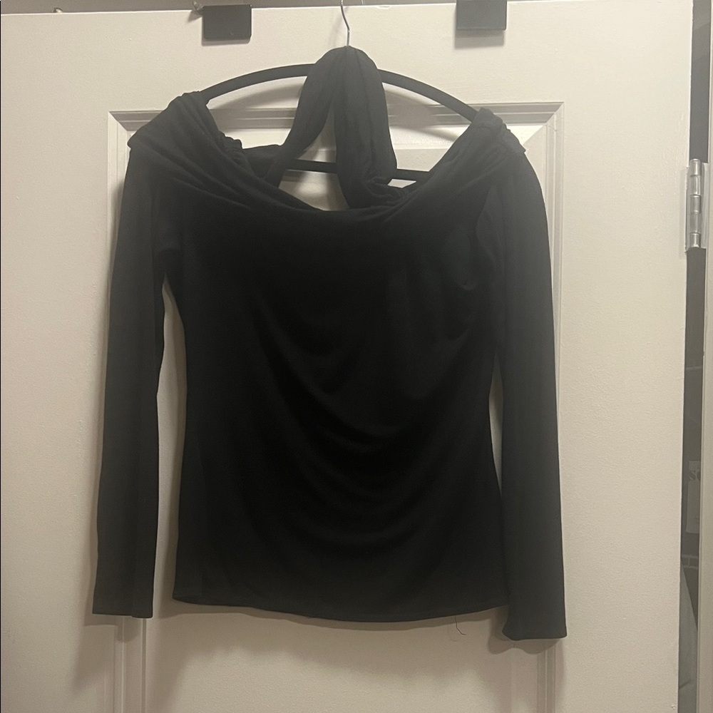 Cache Black Off-Shoulder Blouse